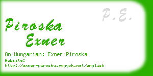 piroska exner business card